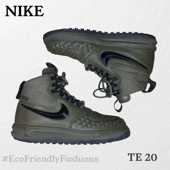 Nike Lunar Force 1 Duckboot Olive Green Leather High Top Athletic Sneaker Size 8
